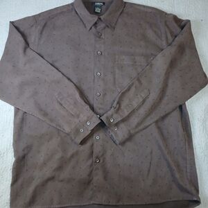 VTG Cambridge Classics Mens Shirt Long Sleeve Size XL Button-up Brown